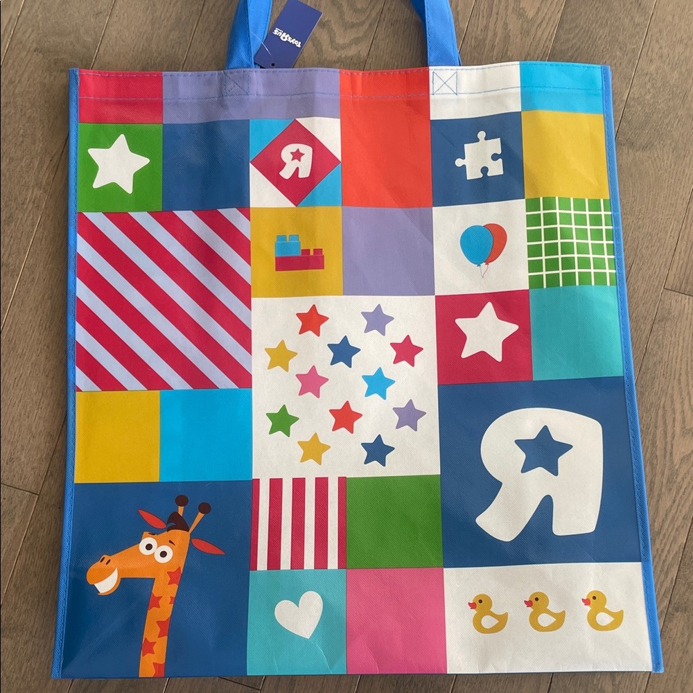 ToysRus Colorful Patchwork Large Tote Bag NWT